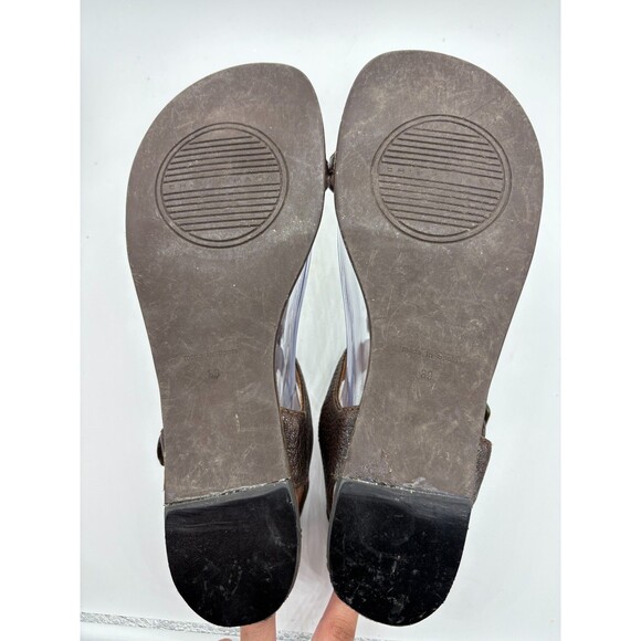 Chie Mihara Women's T-Strap Flat Sandals with Buckle Brown Euro Size 39 - Picture 4 of 6